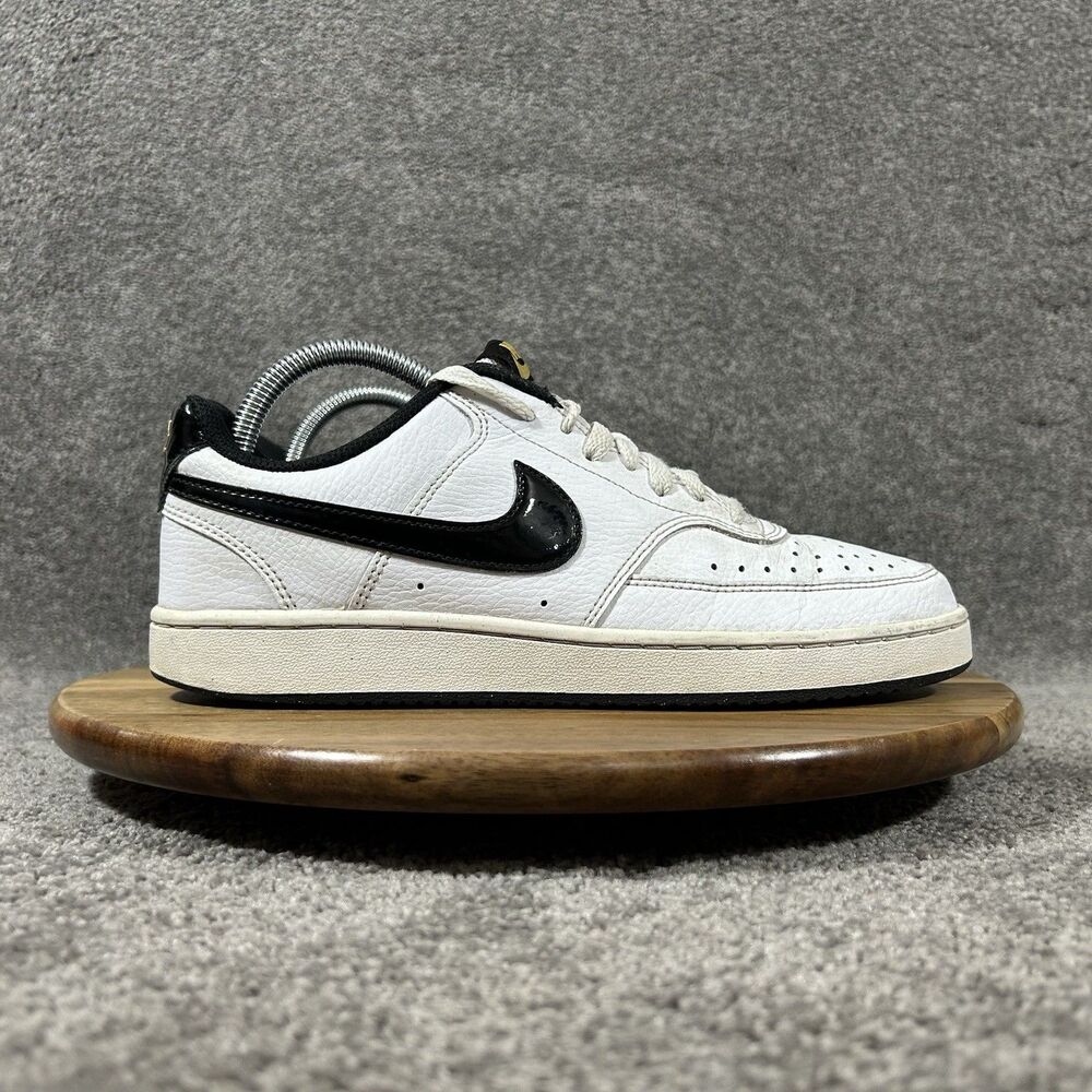 Nike Court Vision Low DV1899-100 Mens Size 7.5 White Black Gold Athletic Shoes
